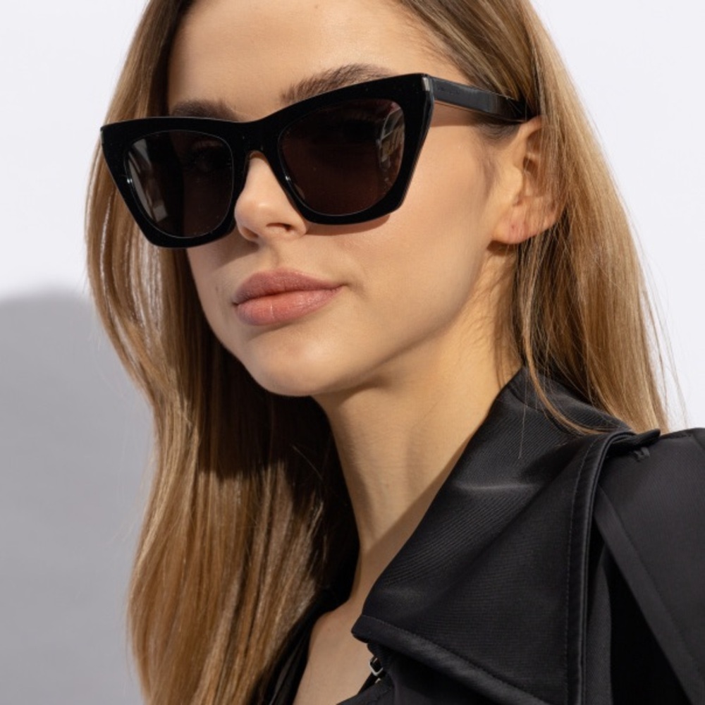 Saint Laurent Black Cat-Eye Sunglasses